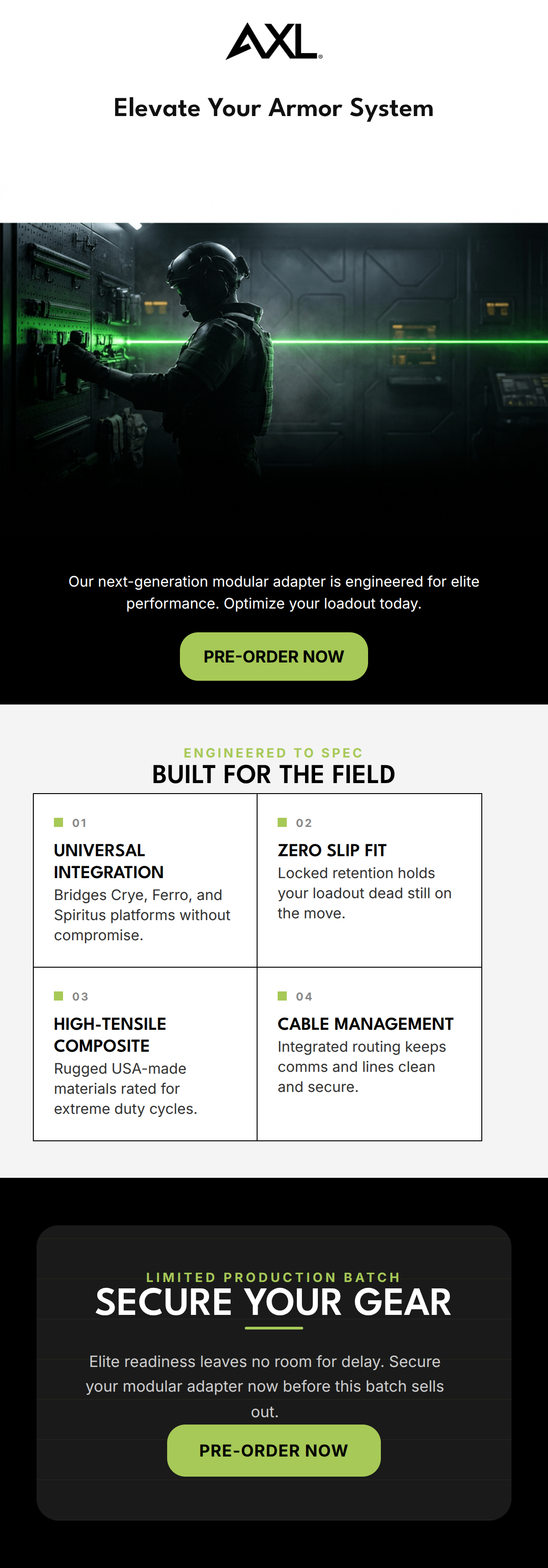 Email design: Upgrade Your Armor: The Next Modular Standard Is Here