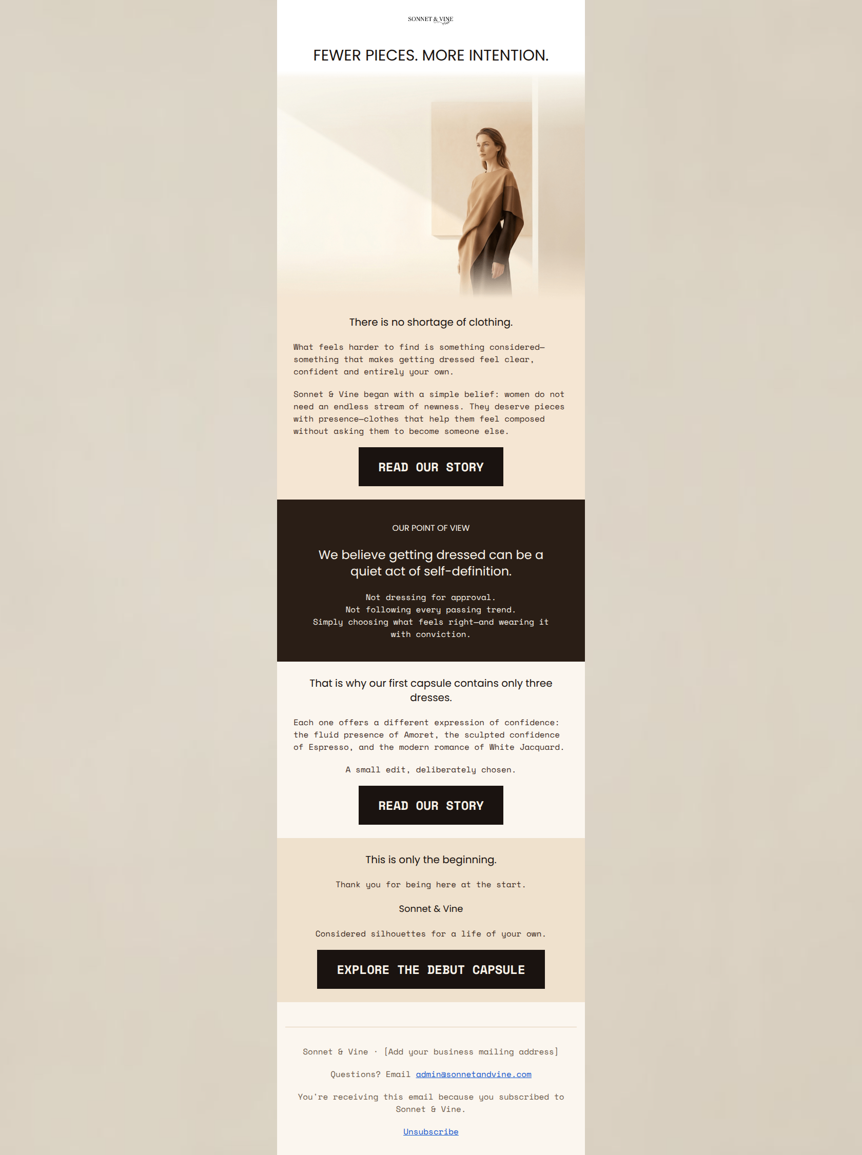 Email design: Why Sonnet & Vine began