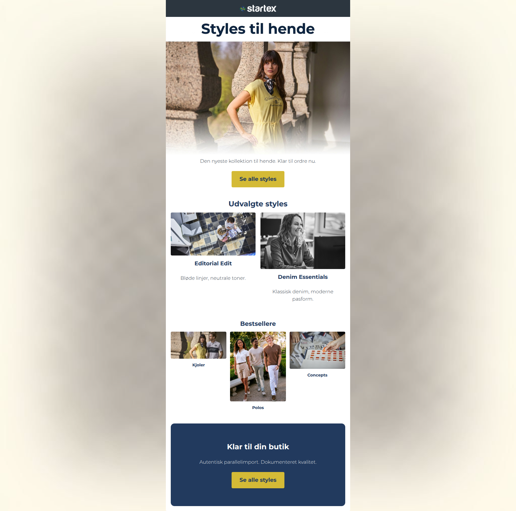 Email design: Styles til hende – ny kollektion
