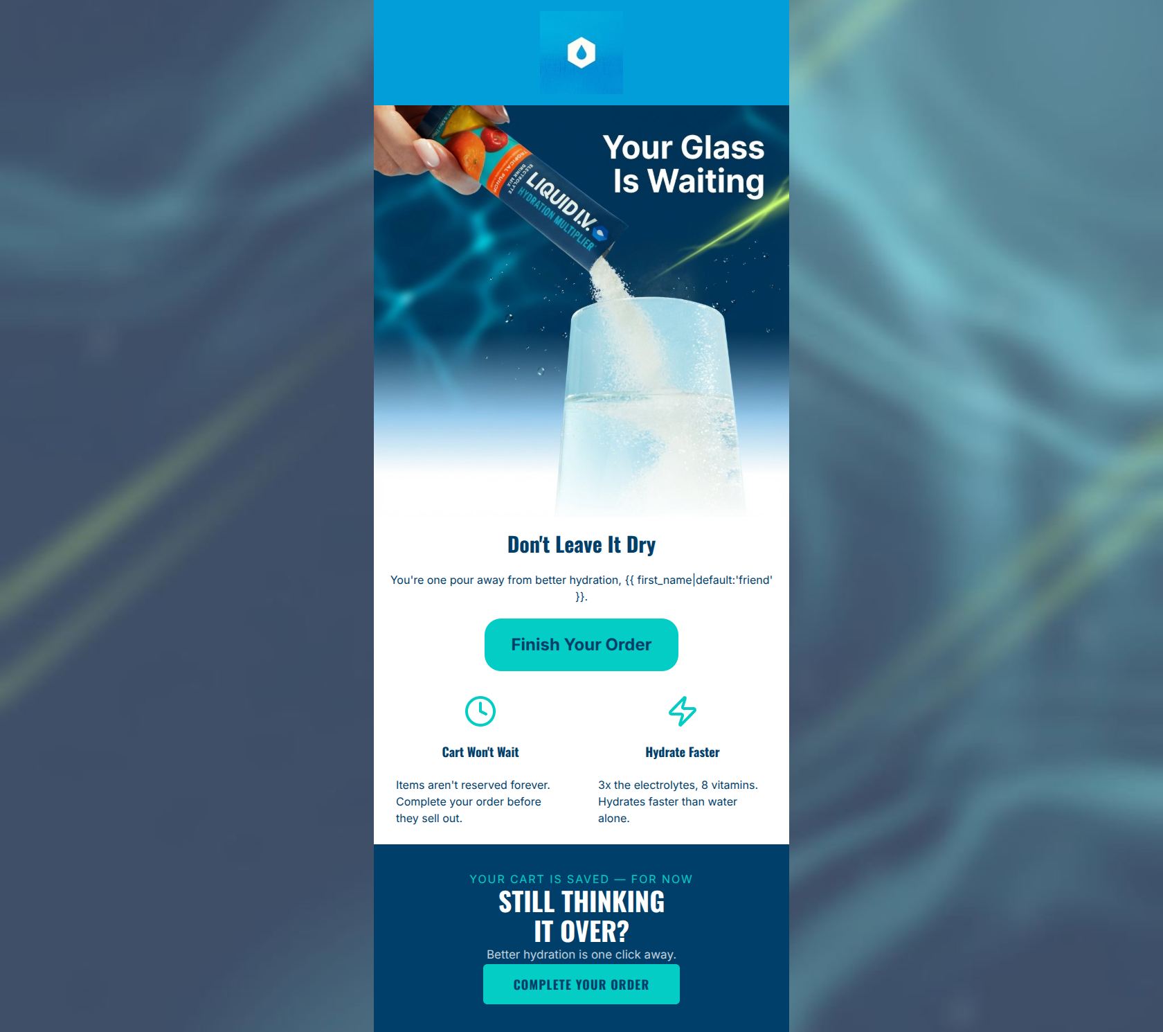 Email design: Your hydration is waiting