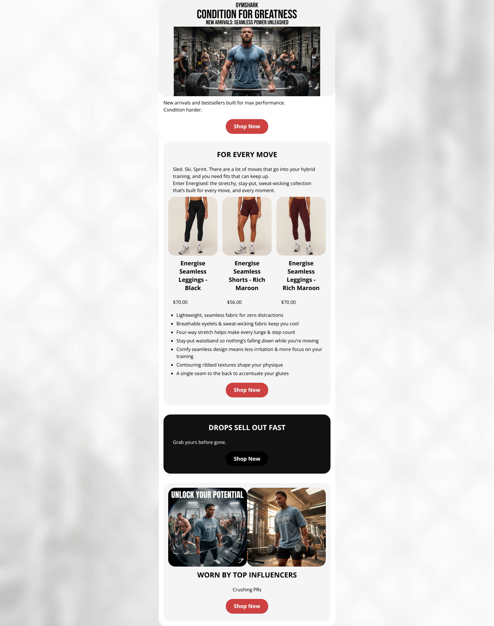 Email design: Unlock Your Potential: New Arrivals Drop