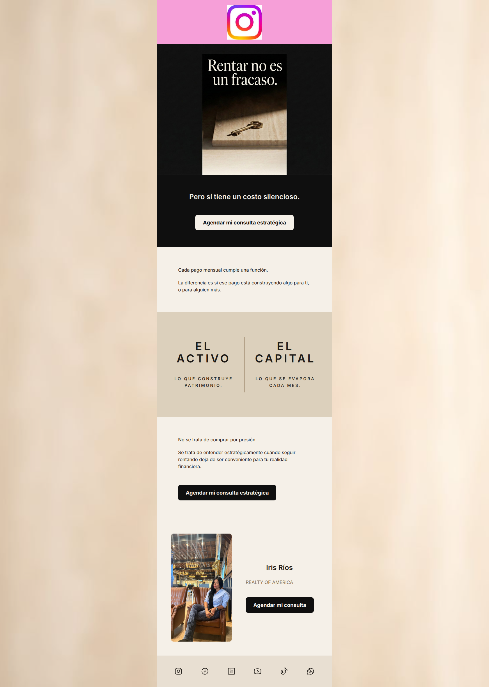 Email design: Rentar tiene un costo silencioso.
