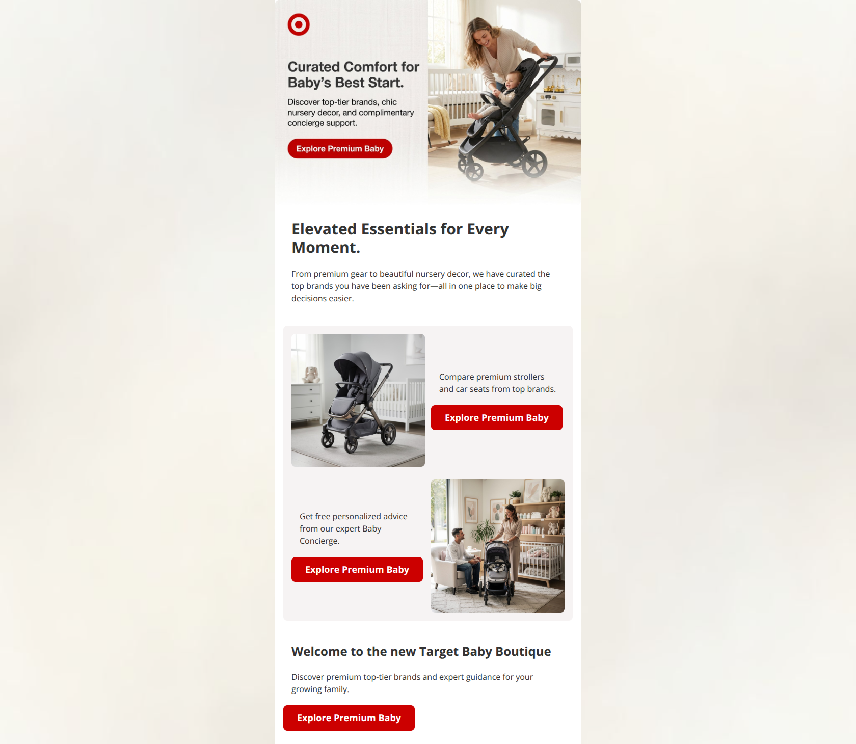 Email design: Welcome to the new Target Baby Boutique