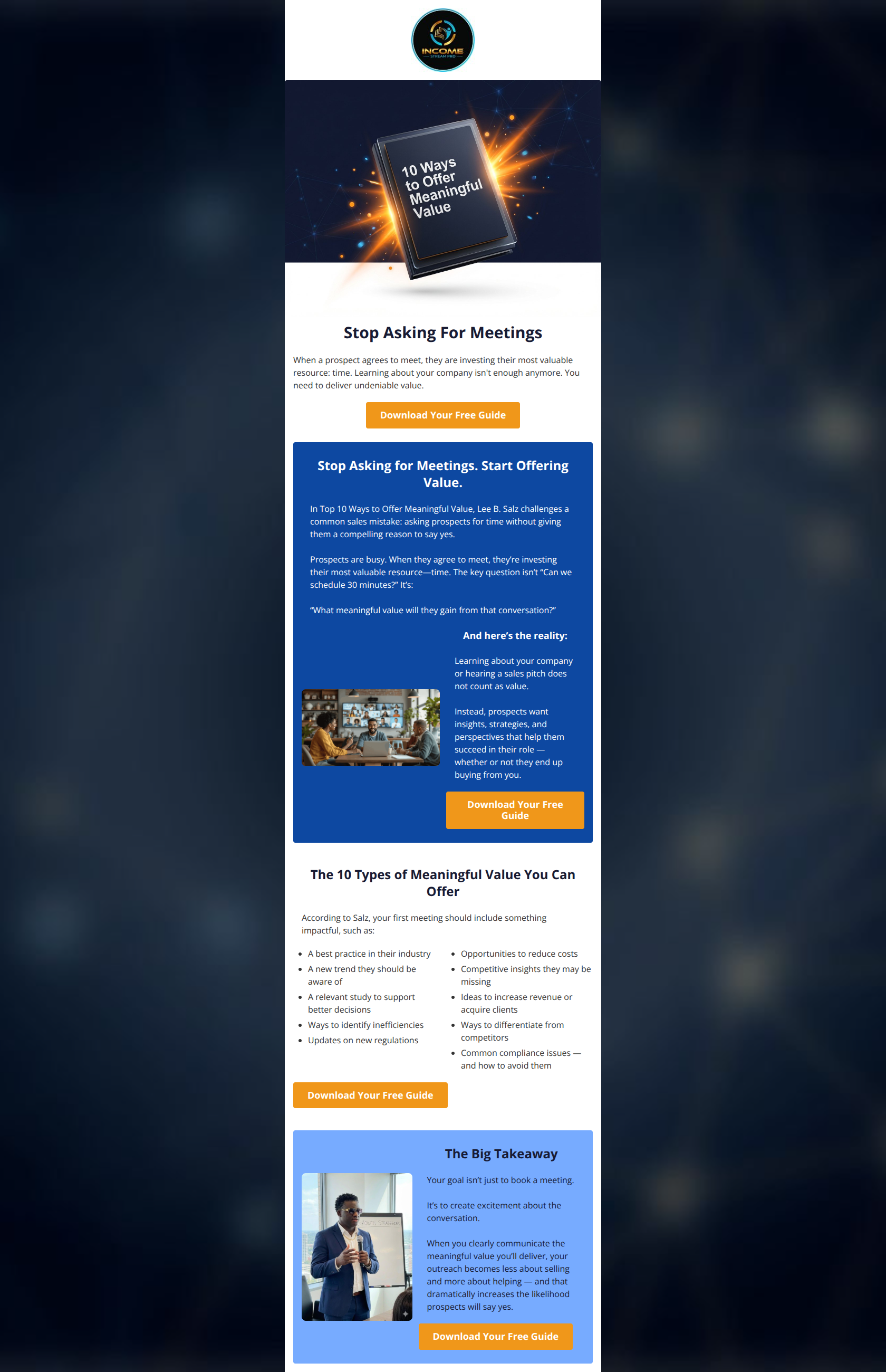 Email design: Stop asking for meetings