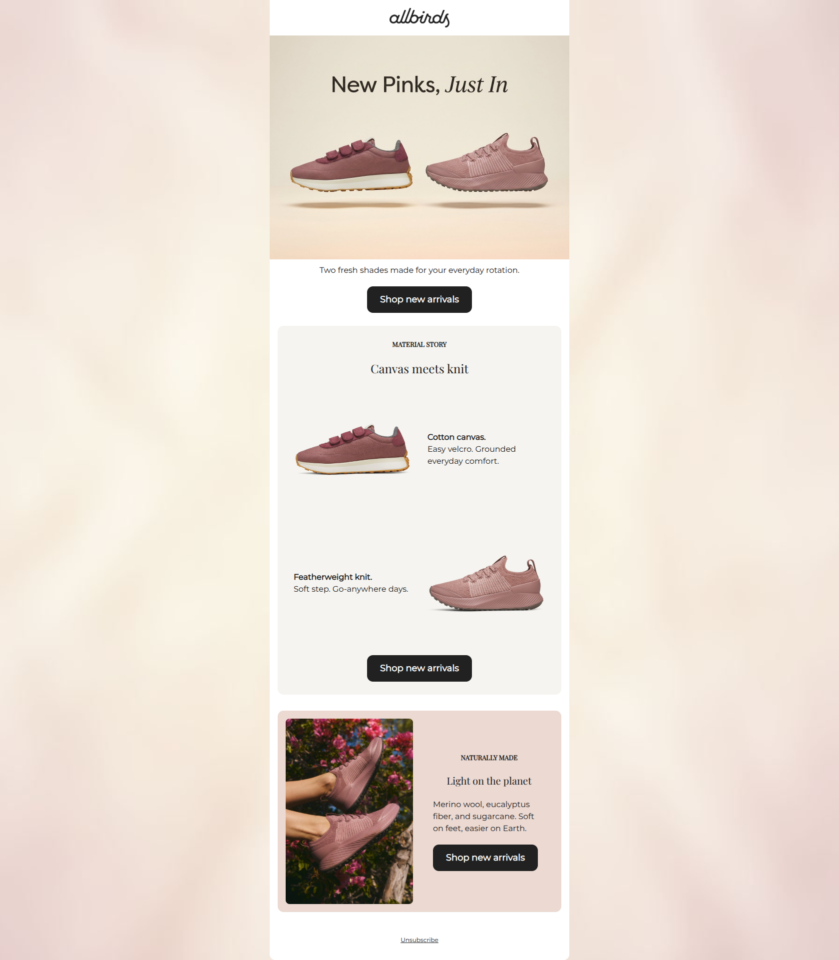 Email design: New shades, just dropped