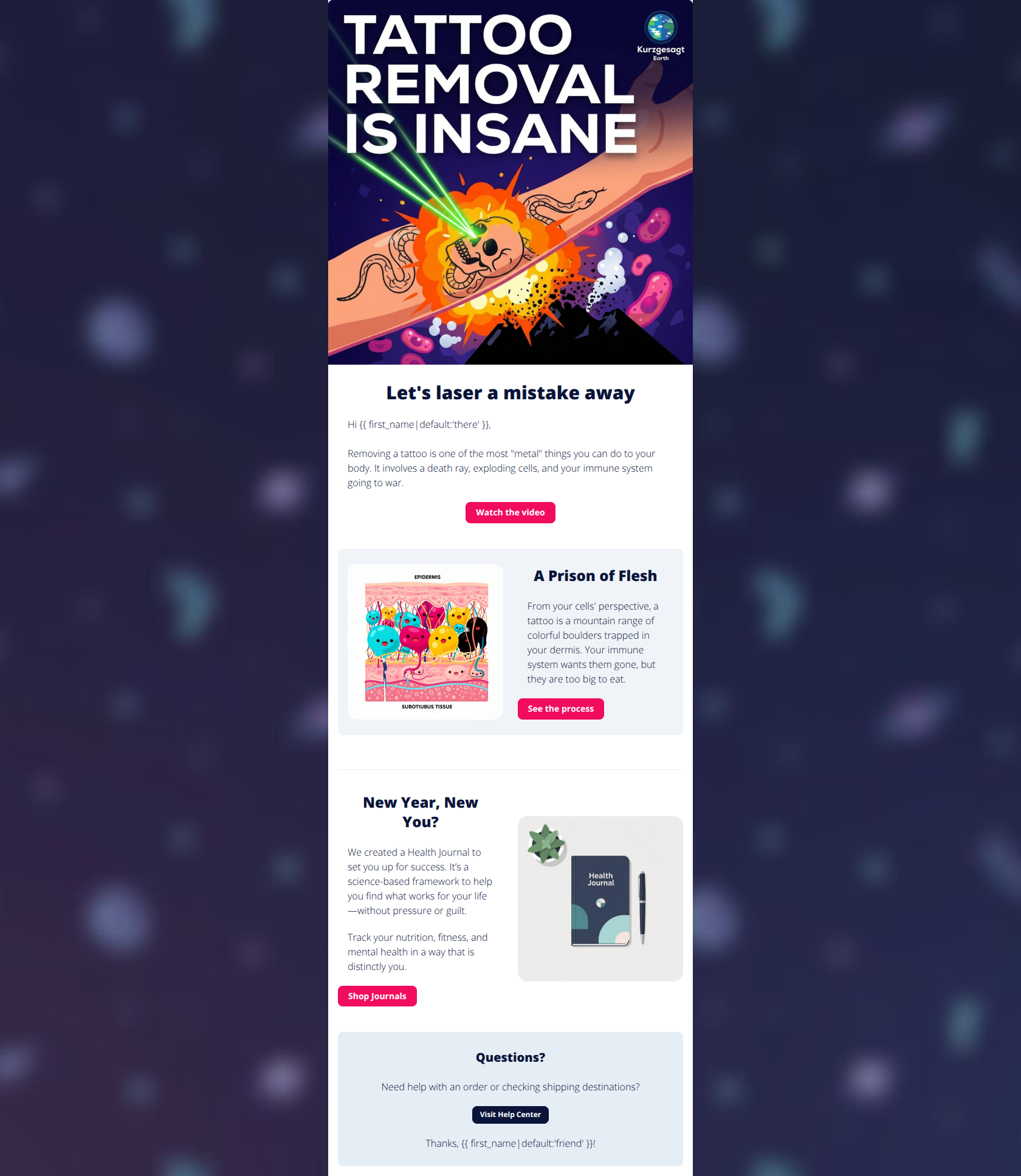 Email design: Tattoo removal is insane ๐ฅ