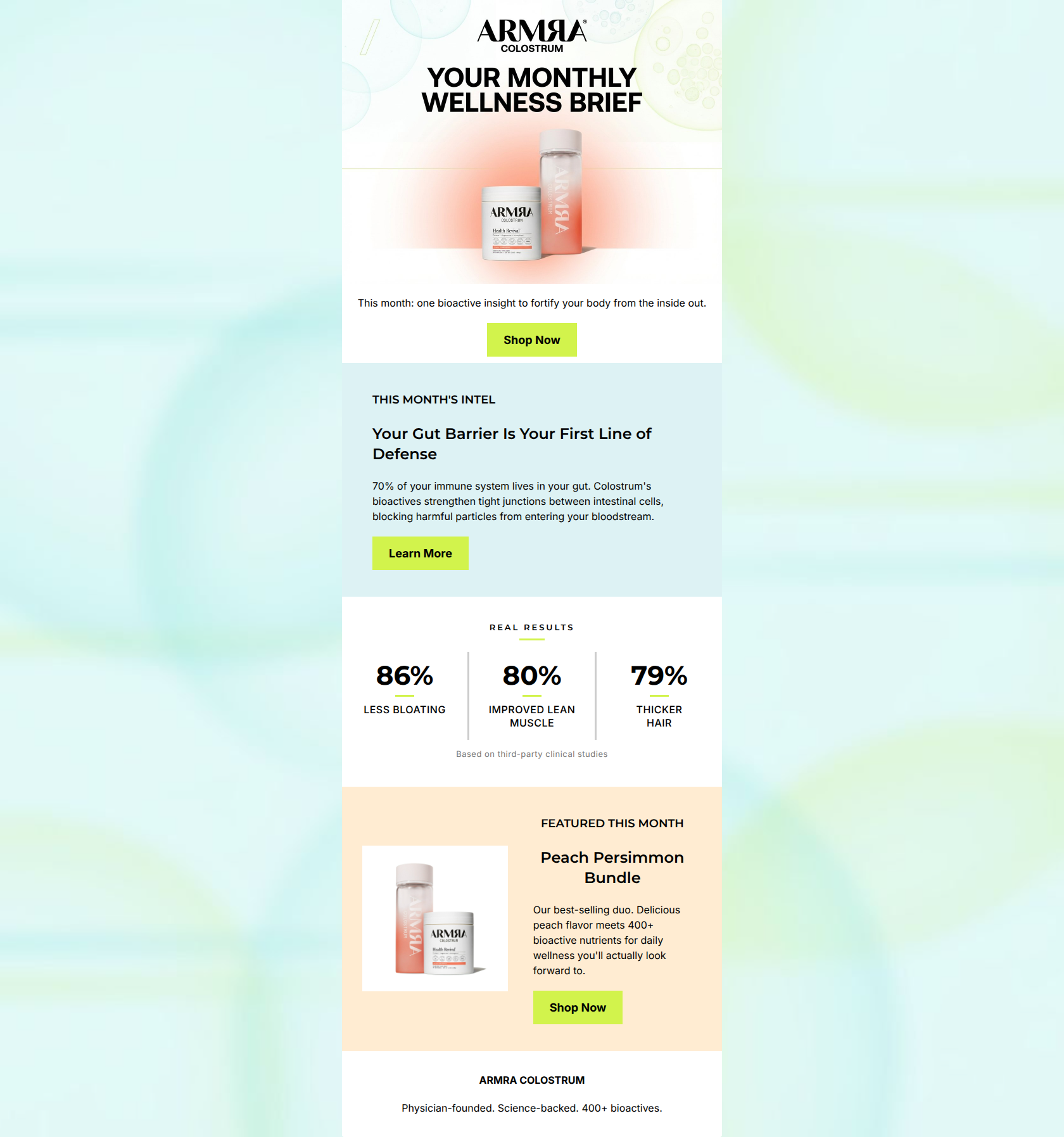 Email design: Your monthly dose of wellness intel