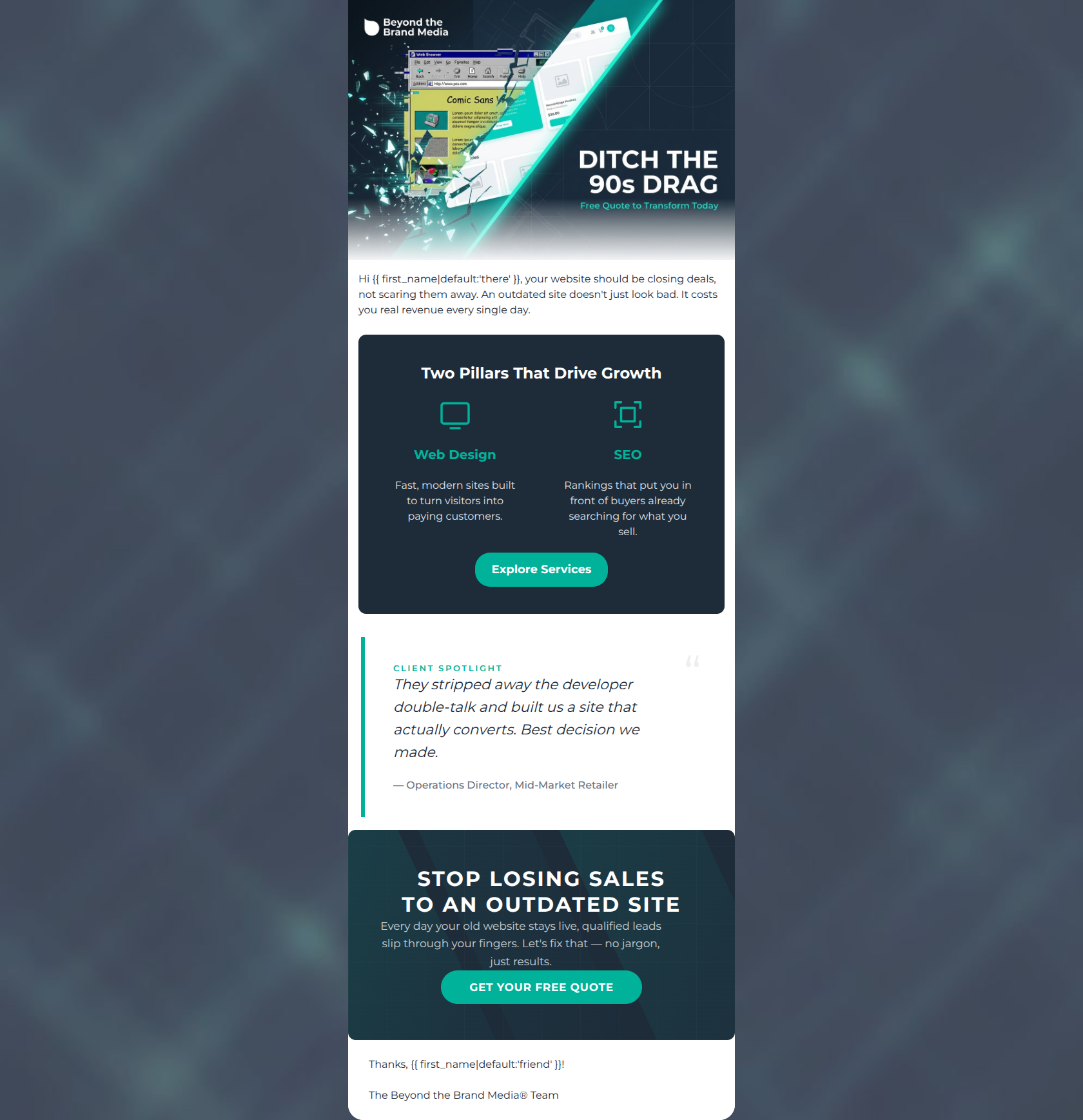 Email design: Your 90s website is costing you sales