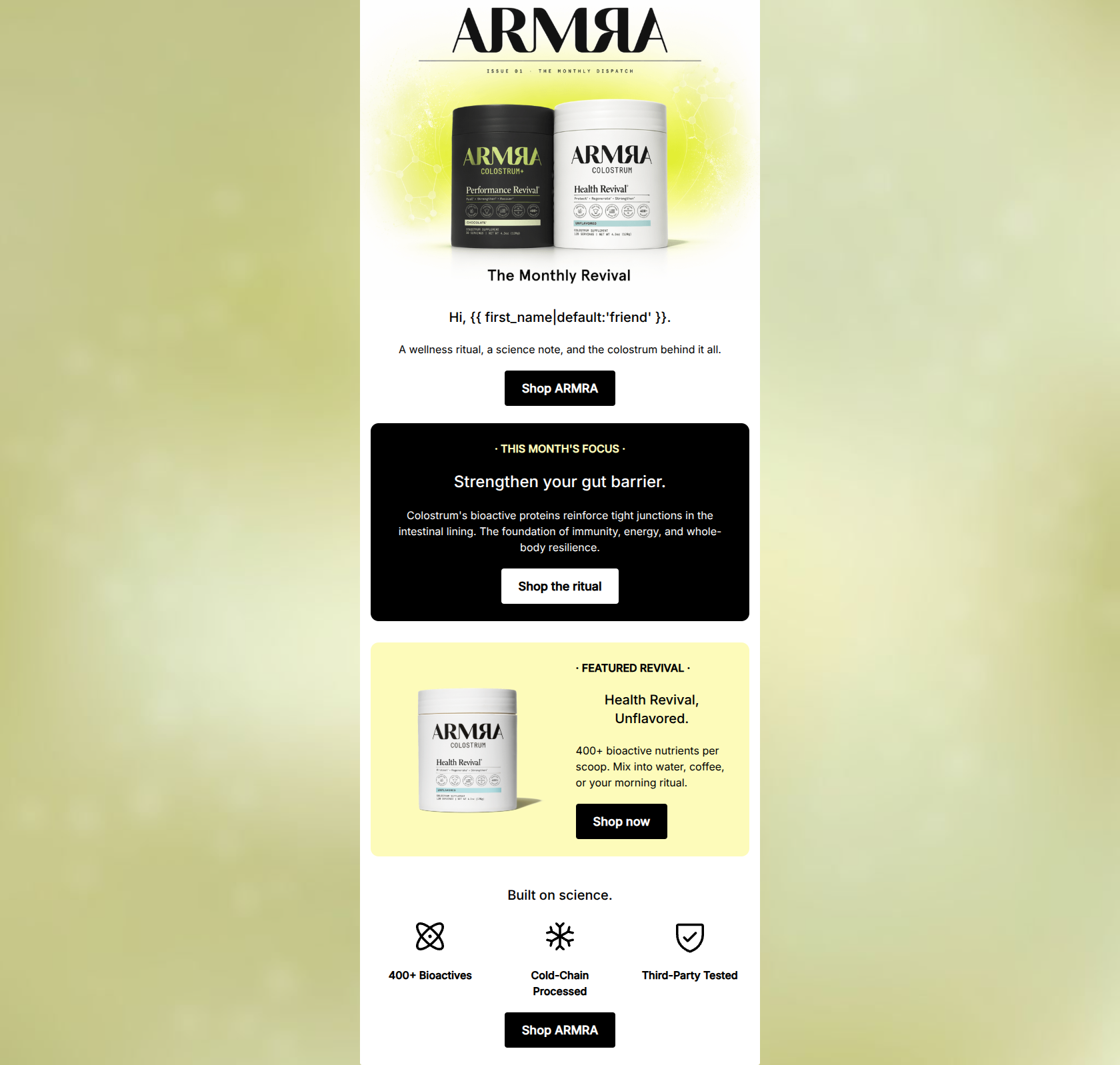 Email design: This month in whole-body revival