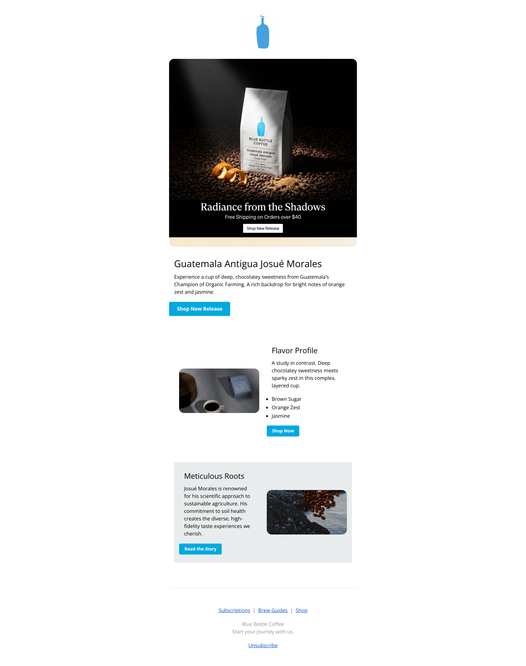 Email design: A study in contrast: Chocolate & Orange