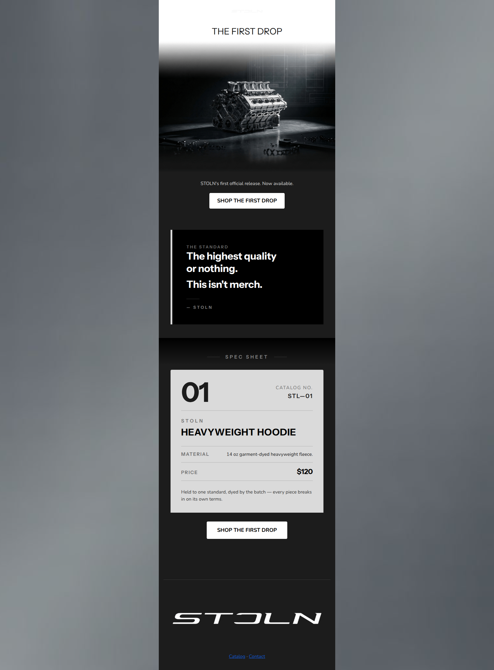 Email design: The First Drop