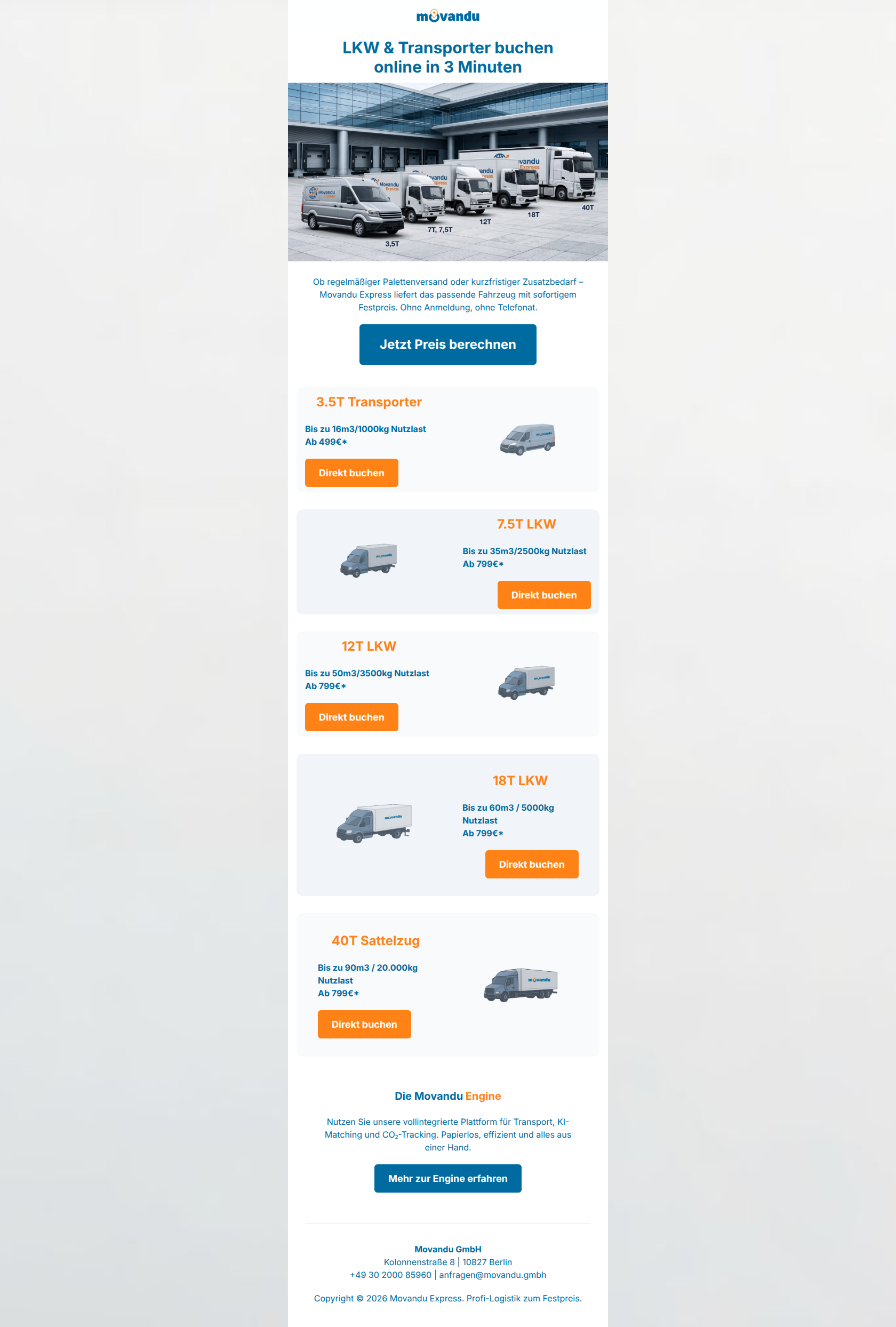 Email design: Express-Logistik für Ihr Unternehmen: Festpreis in Sekunden (Clone)