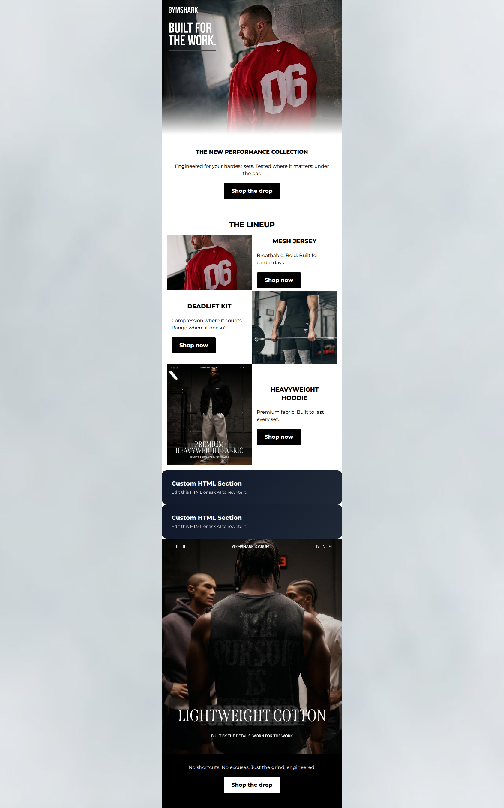 Email design: Built for the work.