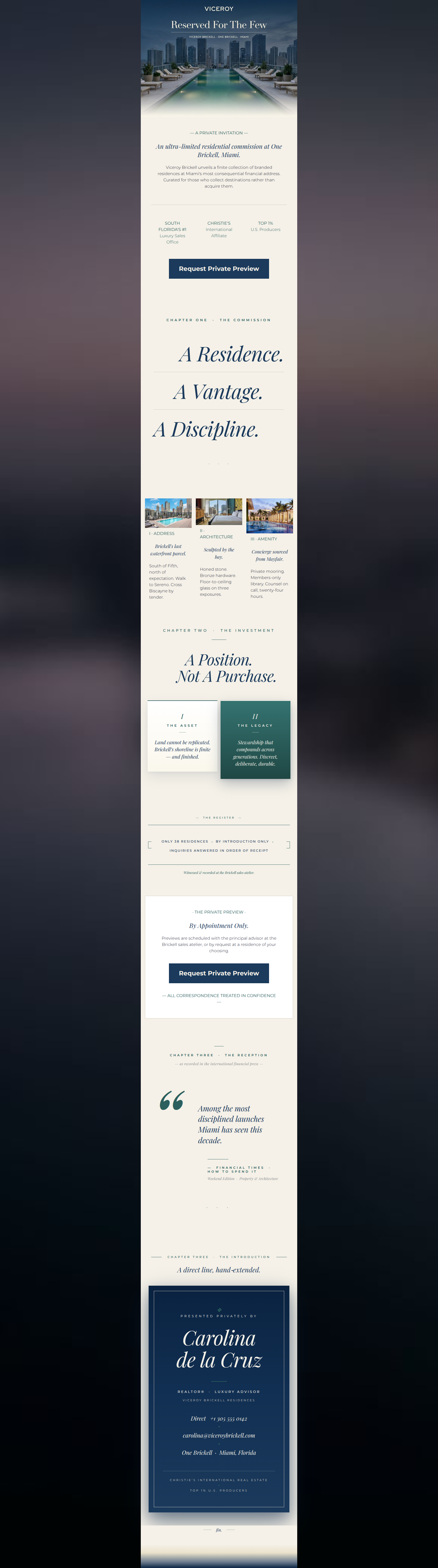 Email design: Viceroy Brickell — A Private Invitation