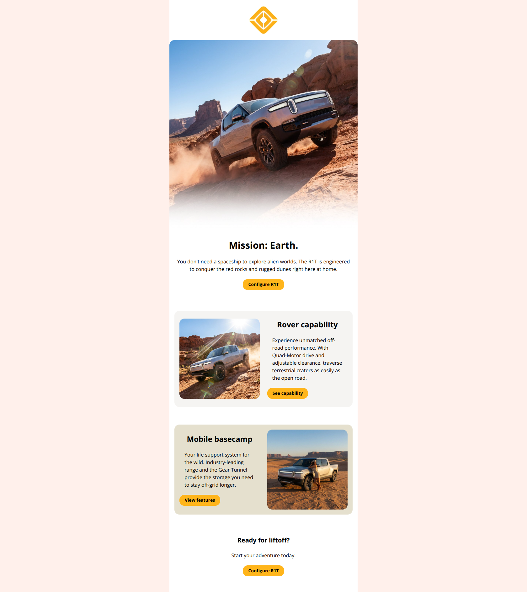 Email design: Mars can wait.