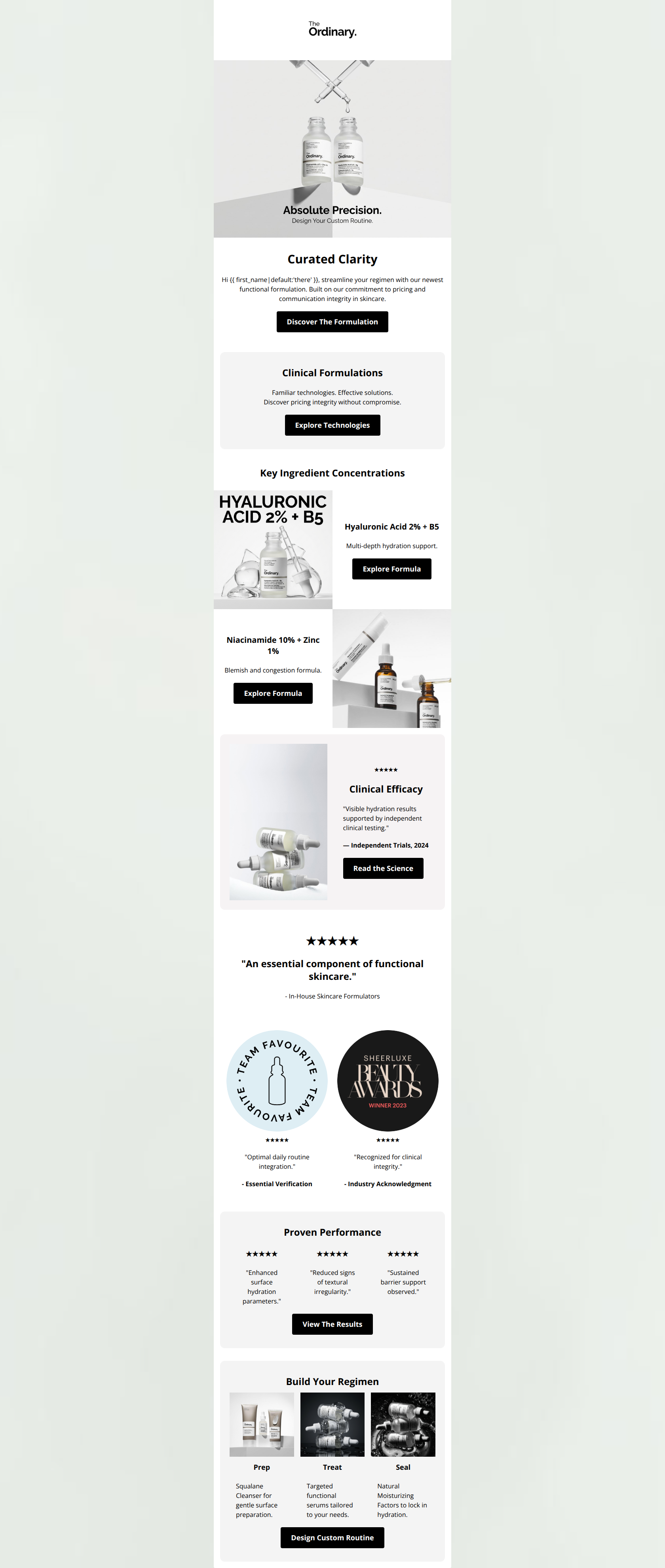 Email design: Formulated with integrity: Discover our newest cli