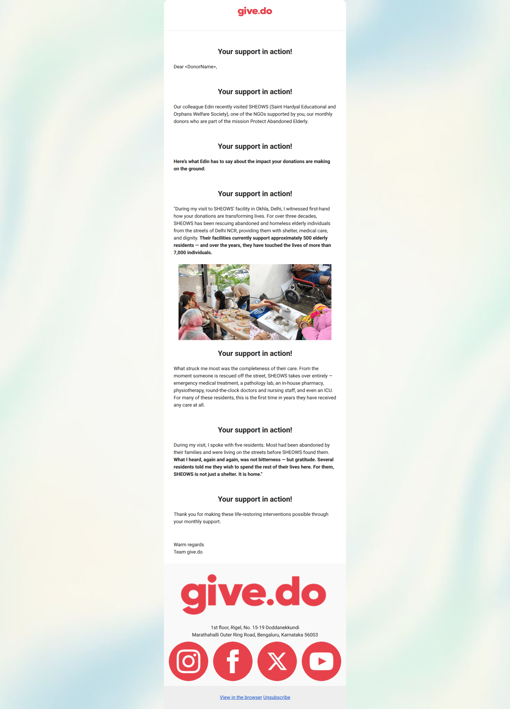 Email design: Your impact in action, {{ first_name|default:'friend' }} ❤️