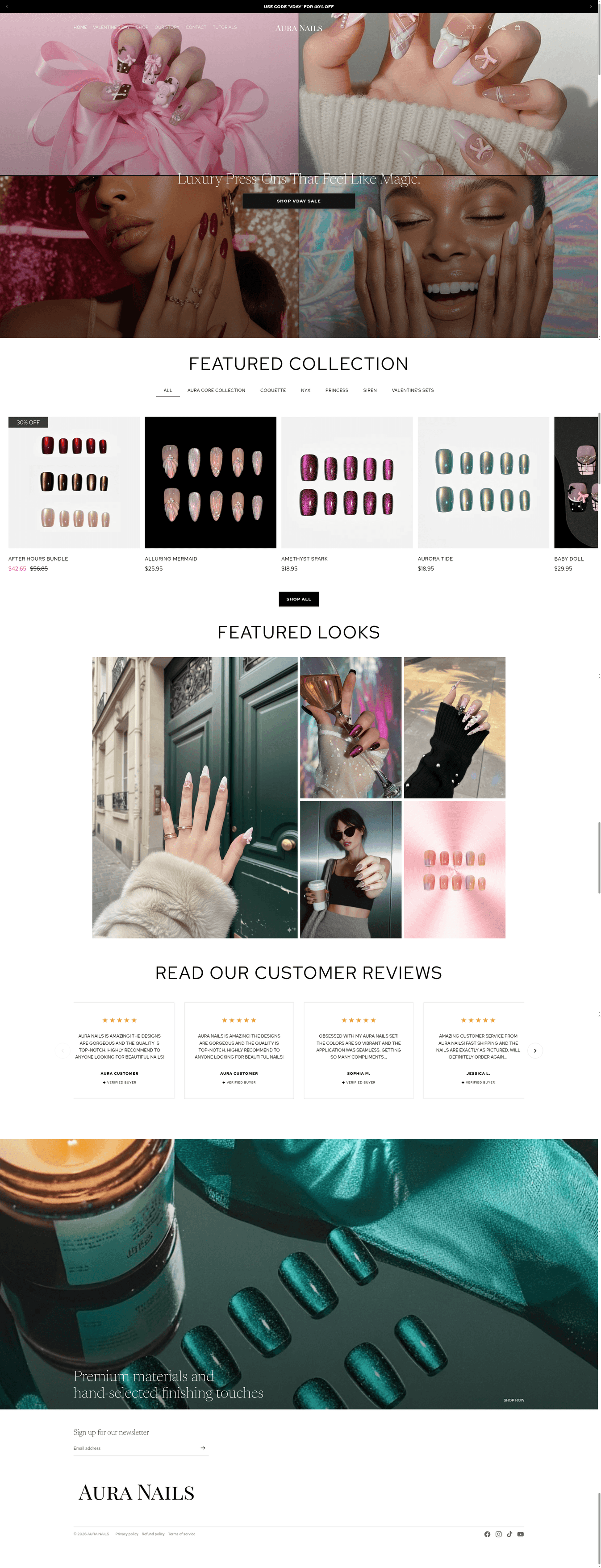 Screenshot of AURA NAILS