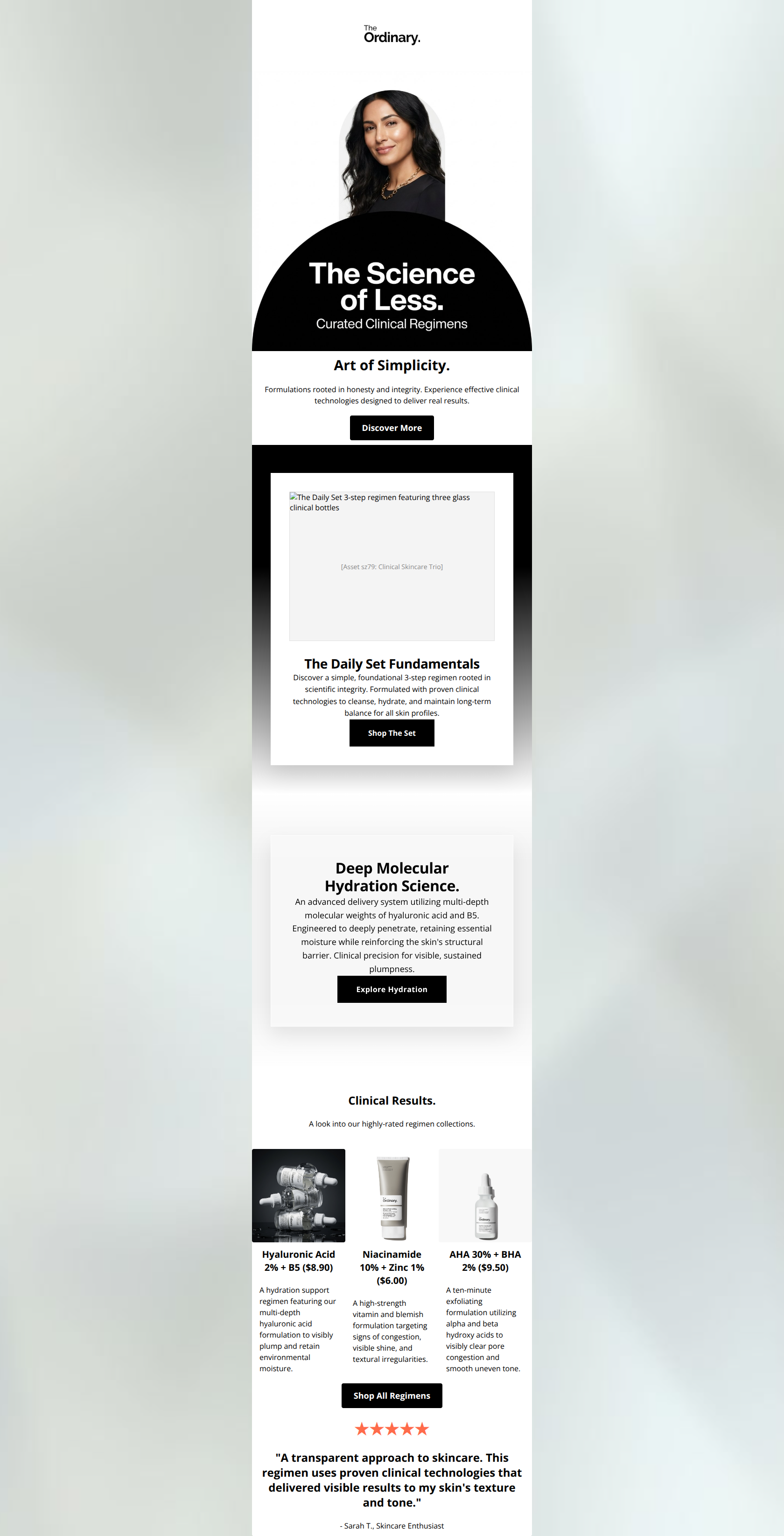 Email design: Clinical formulations, elevated.