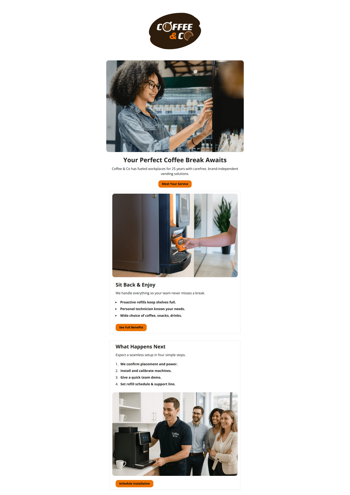 Email design: Welcome to Coffee & Co! ☕