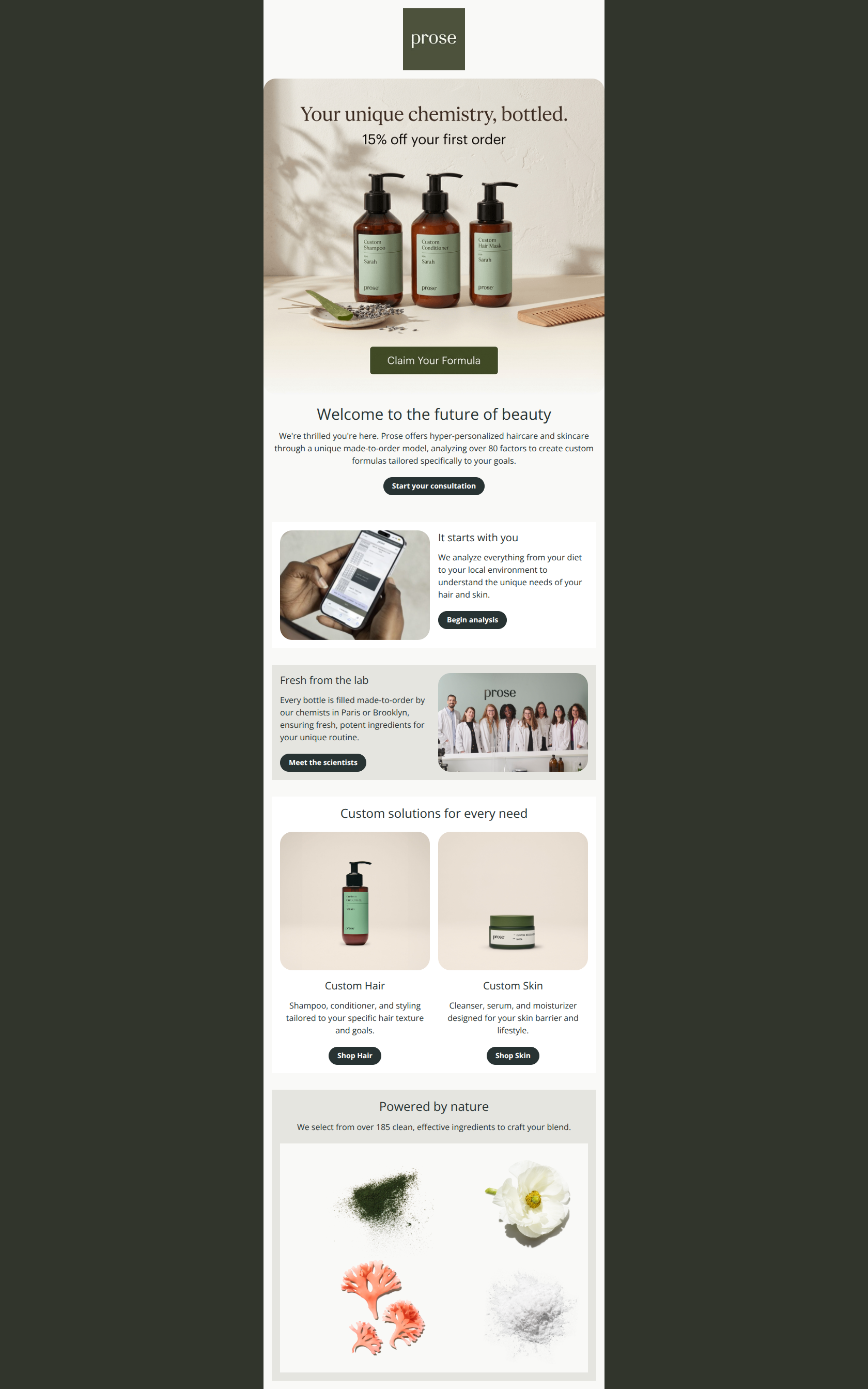 Email design: Welcome! Here's 15% off