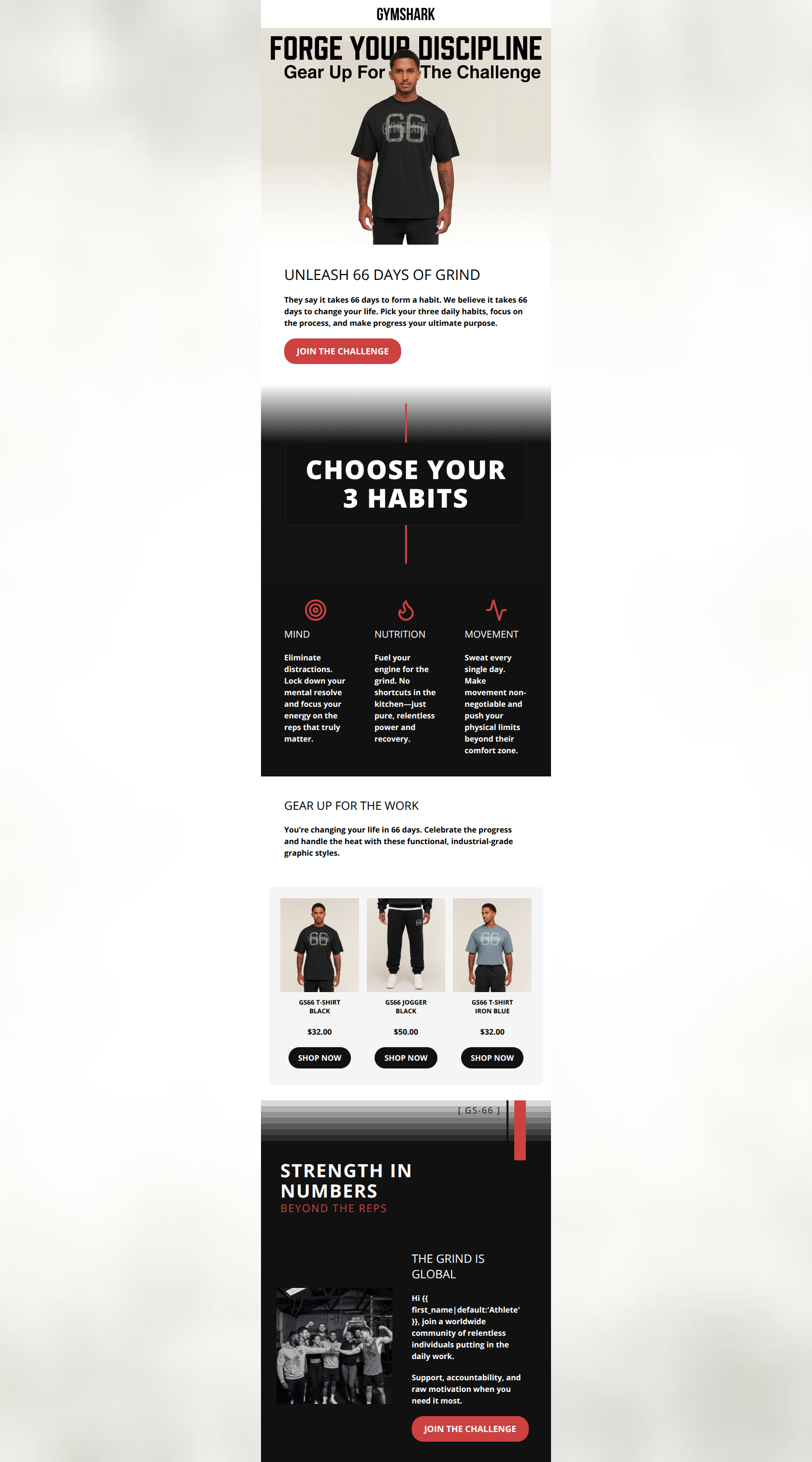 Email design: 66 days to change your life.