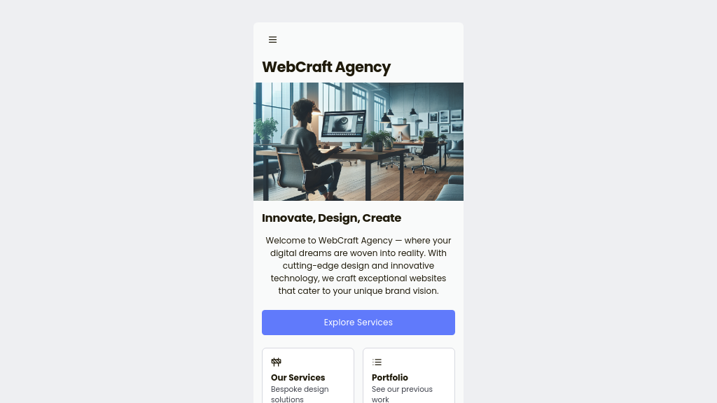 a website for a web design agency